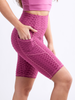 High-Waisted Scrunch Yoga Shorts with Hip Pockets - Sparta Fitness