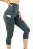 Seajoy Athletic High-Waisted Capri Leggings with Hip Pockets - Sparta Fitness