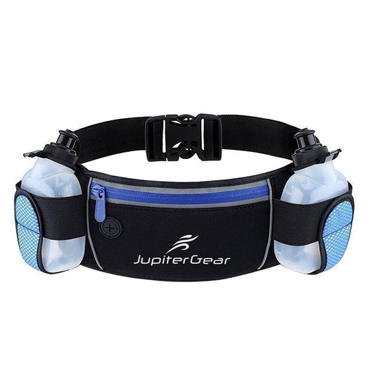 Running Hydration Belt Waist Bag with Water-Resistant Pockets and 2 - Sparta Fitness