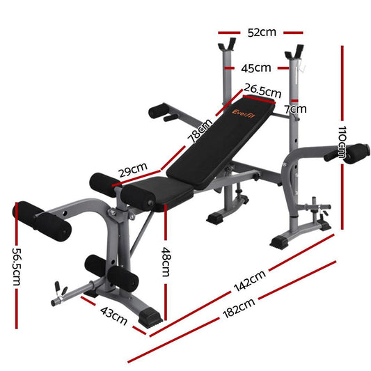 Everfit Multi Station Weight Bench Press Fitness Weights Equipment - Sparta Fitness