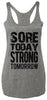 Sore Today STRONG Tomorrow Workout Tank Top Gray with Black - Sparta Fitness