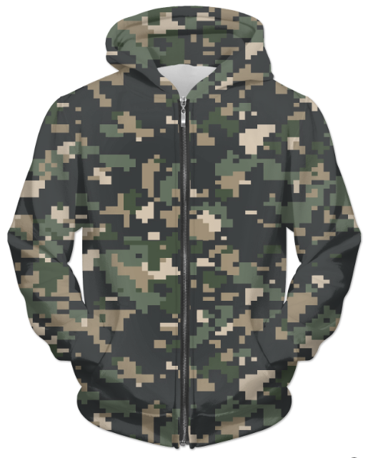 Camofludge 8 UNISEX ZIP HOODIE - Sparta Fitness