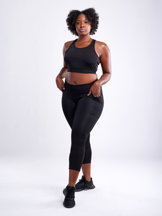 High-Waisted Classic Gym Leggings with Side Pockets - Sparta Fitness