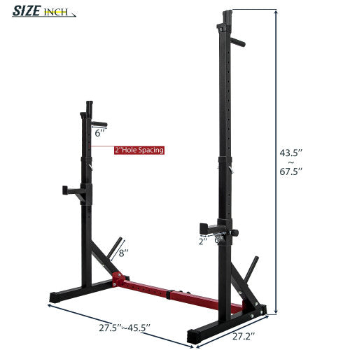 Adjustable Barbell Rack Multi-Function Dipping Station Squat Stand - Sparta Fitness