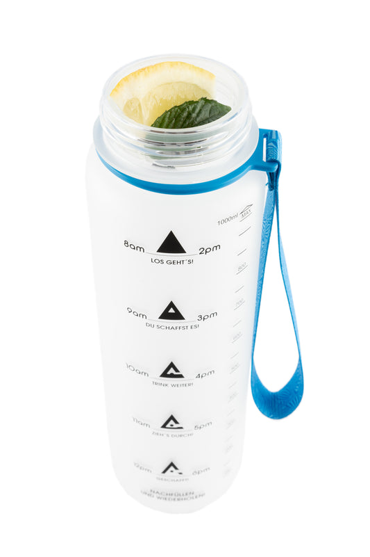 1L Sports Water Bottle with time marker and motivation - Sparta Fitness