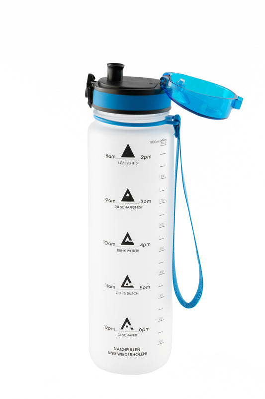 1L Sports Water Bottle with time marker and motivation - Sparta Fitness