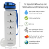 1L Sports Water Bottle with time marker and motivation - Sparta Fitness