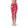 Love Hearts Red Capri Leggings - Sparta Fitness