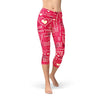 Love Hearts Red Capri Leggings - Sparta Fitness